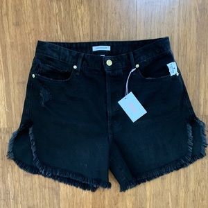 NEW Good American Black The Bombshell Denim Shorts